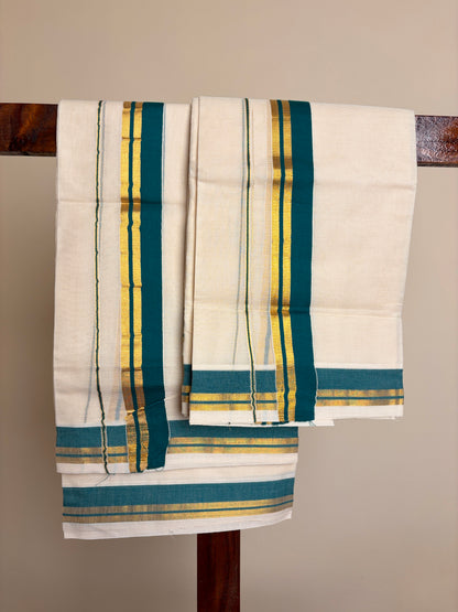 Set Mundu - Peacock Green