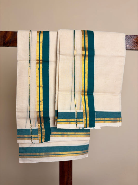 Set Mundu - Peacock Green