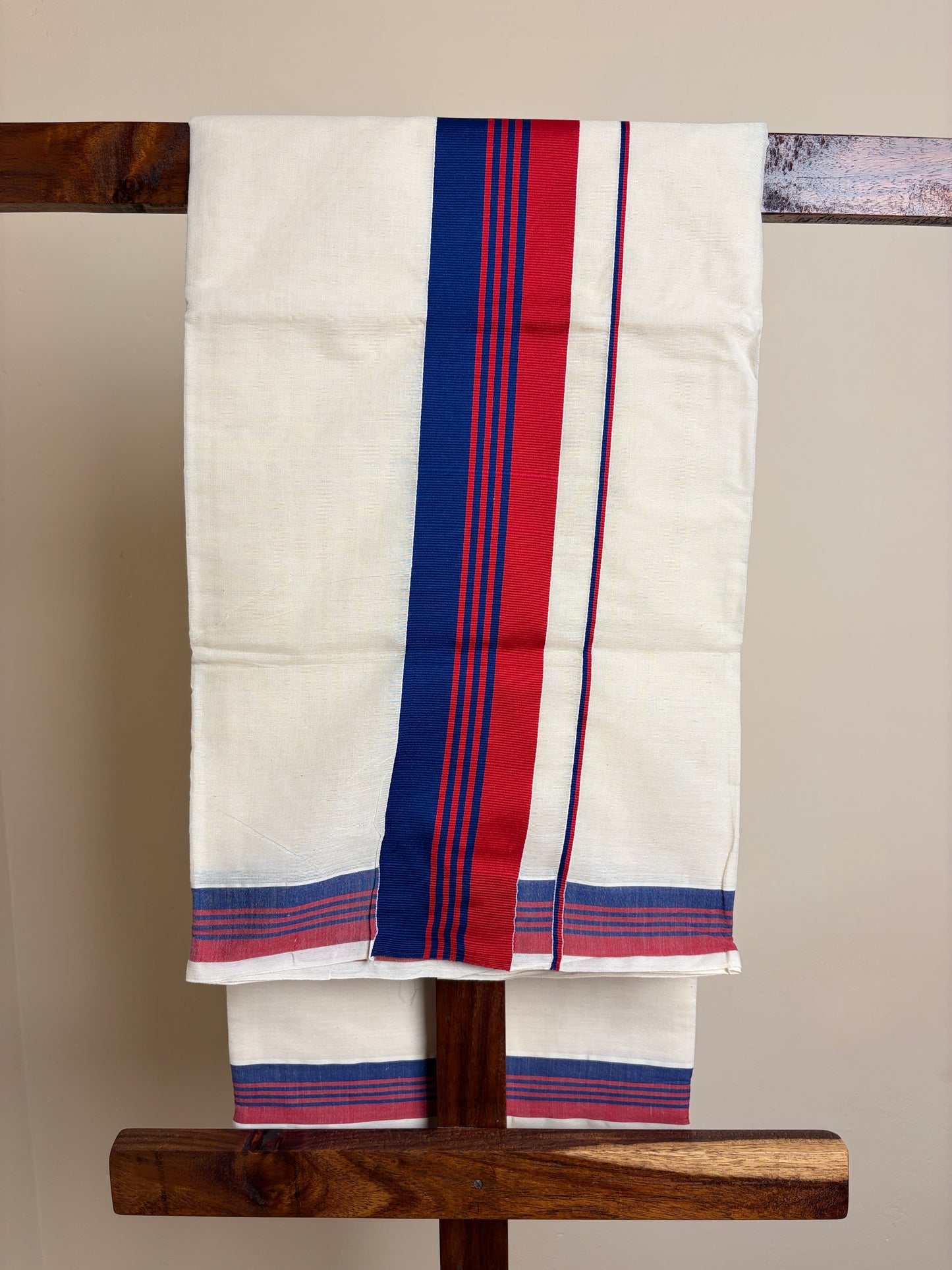 Set Saree - Red & Blue