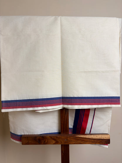 Set Saree - Red & Blue