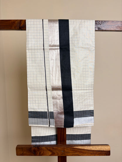 Set Saree - Black & Silver