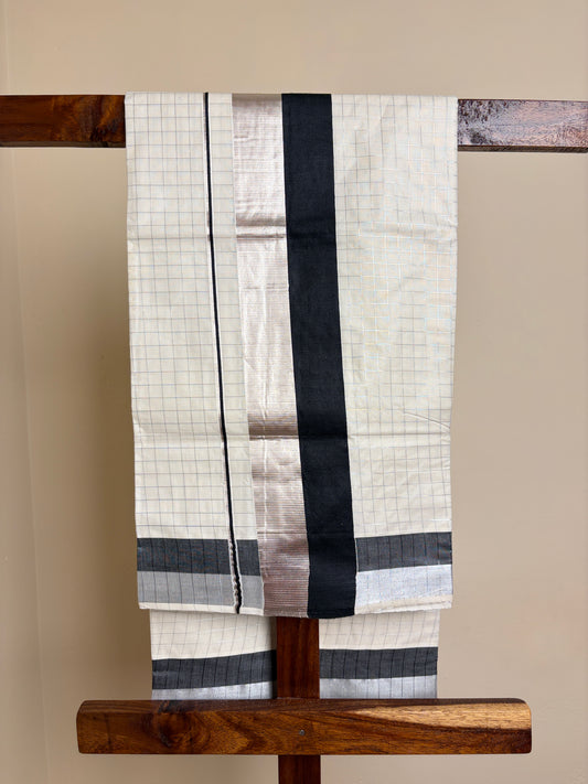 Set Saree - Black & Silver