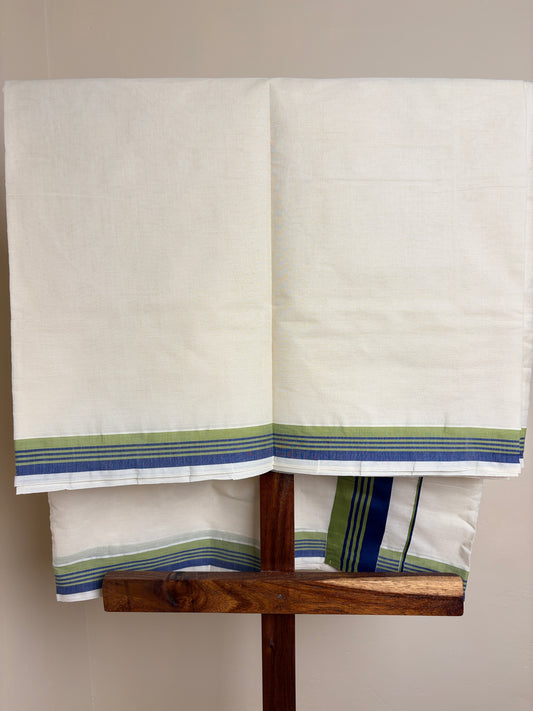 Set Saree - Green & Blue