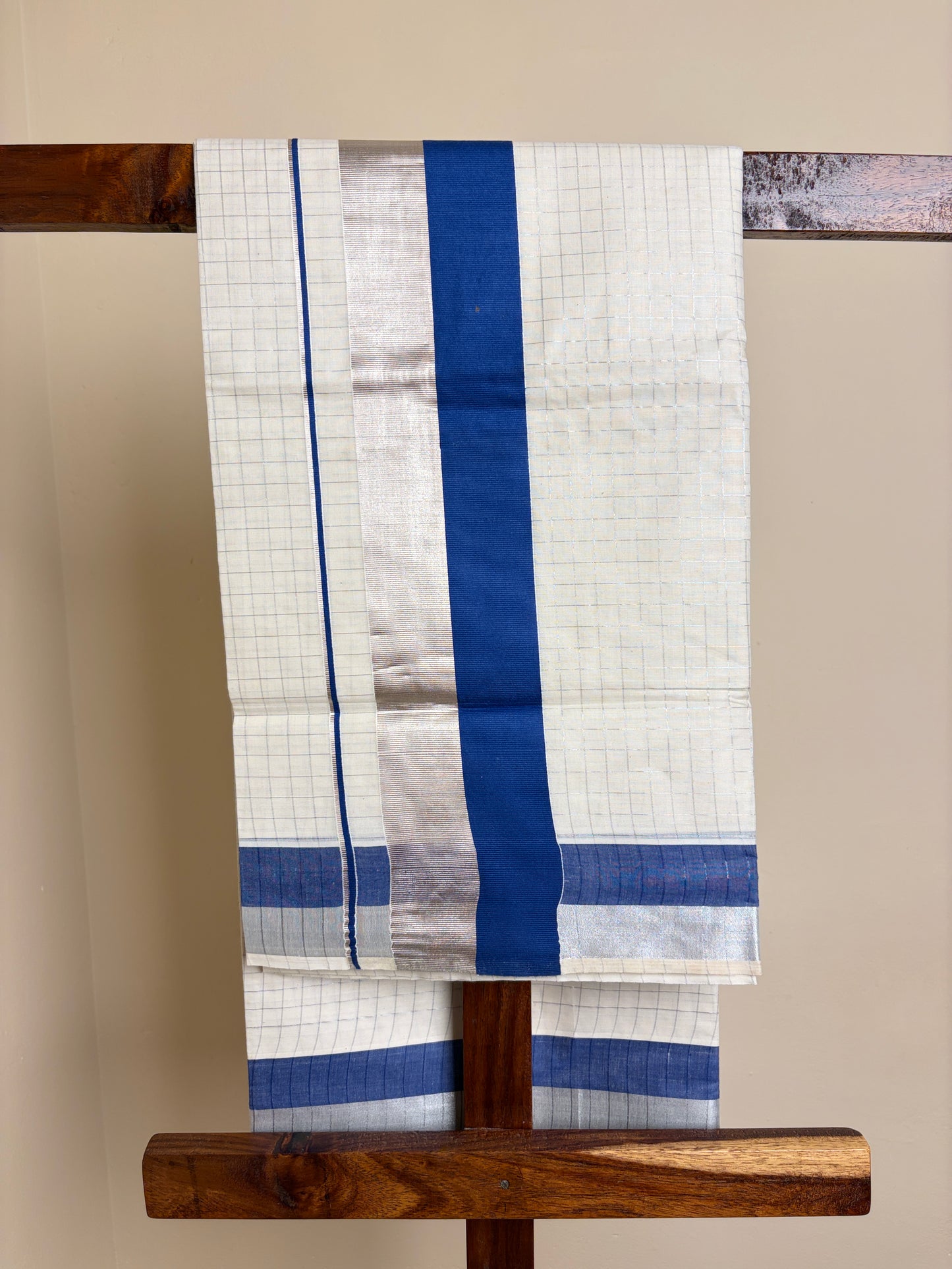 Set Saree - Blue & Silver