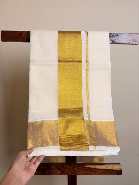 Set Saree - Golden Kasavu