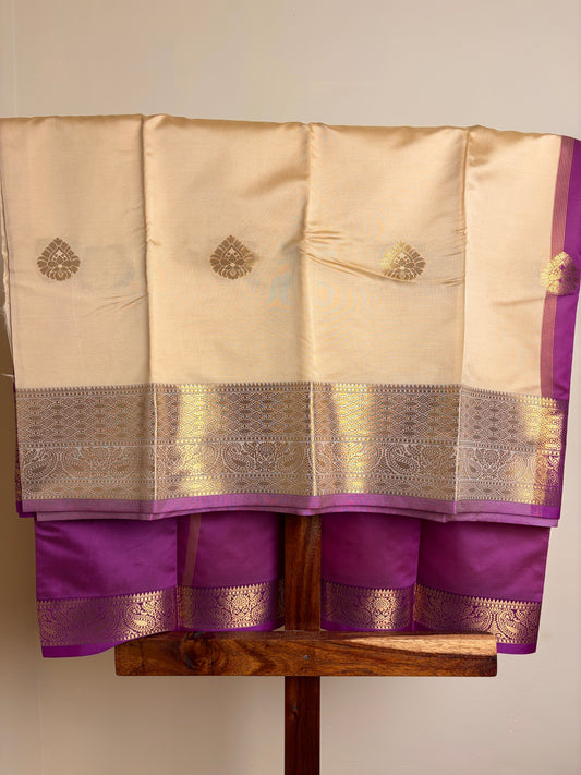 Semi Silk - Cream & Magenta